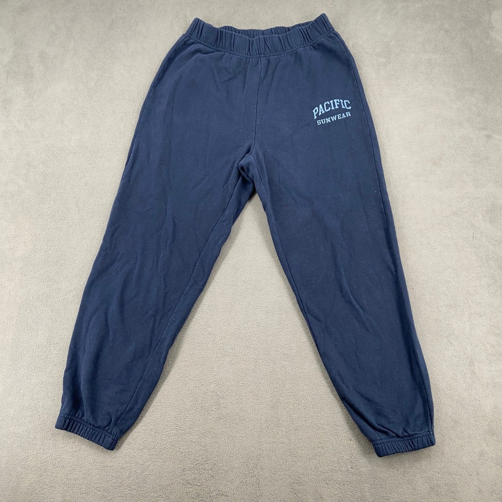 PacSun Pacific Sunwear Navy Blue Fleece Jogger Sweatpants Mens Medium